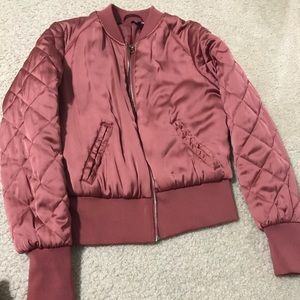 H&M rose gold bomber jacket
